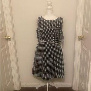 Elegant Black and White Polka Dot Mini Dress